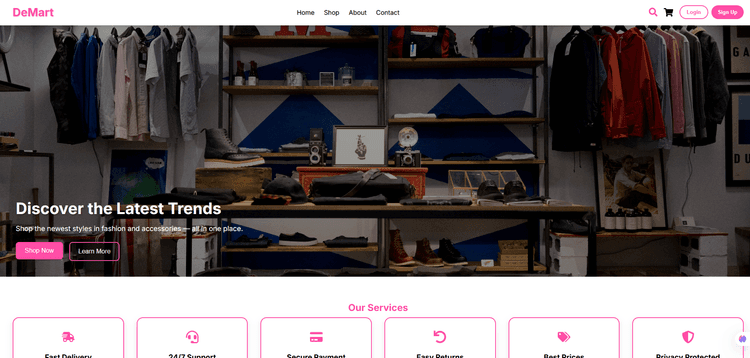 E-commerce website screenshot